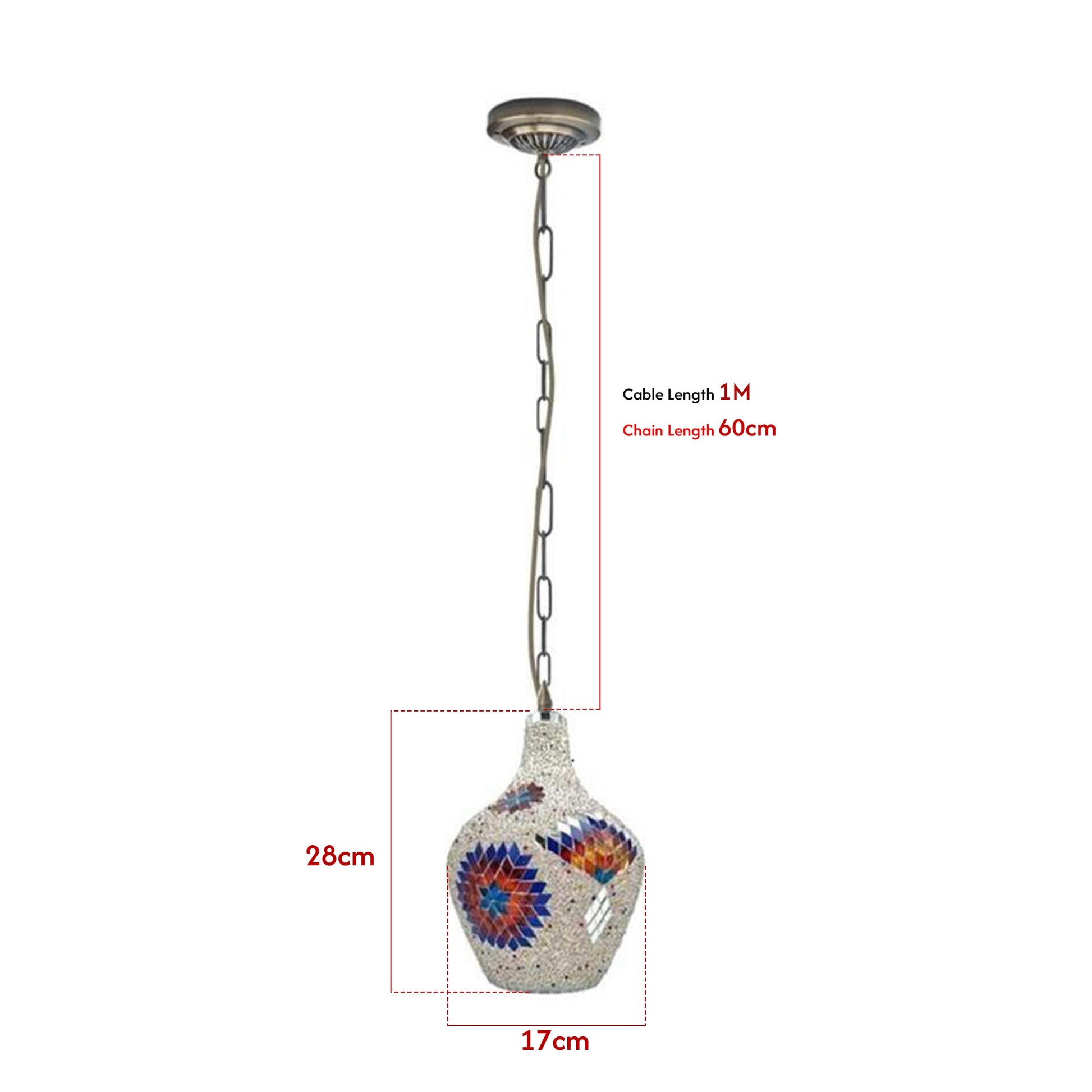Hanging Handmade Hurricane Mosaic Pendant Lamps Antique Moroccan Ceiling Light~4969-2